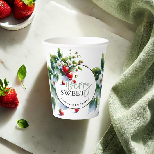 Maßgeschneiderte Erdbeerpapier-Cups für Babydusche Pappbecher