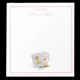 Maßgeschneiderte Erstklässlerbewertung Weiß Notizblock