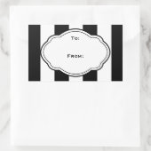 Maßgeschneiderte Etikett für Schwarz/Weiß-Geschenk Rechteckiger Aufkleber (Tasche)