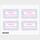 Maßgeschneiderte Etiketten, rosa Rosen, weiße Schm Rechteckiger Aufkleber (Blatt)