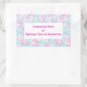 Maßgeschneiderte Etiketten, rosa Rosen, weiße Schm Rechteckiger Aufkleber (Tasche)