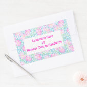 Maßgeschneiderte Etiketten, rosa Rosen, weiße Schm Rechteckiger Aufkleber (Umschlag)