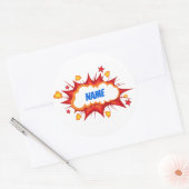 Maßgeschneiderte Explosion personalisierter Comice Runder Aufkleber (Umschlag)