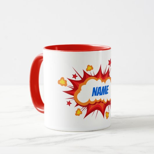 Maßgeschneiderte Explosion personalisierter Comice Tasse (Vorderseite Links)