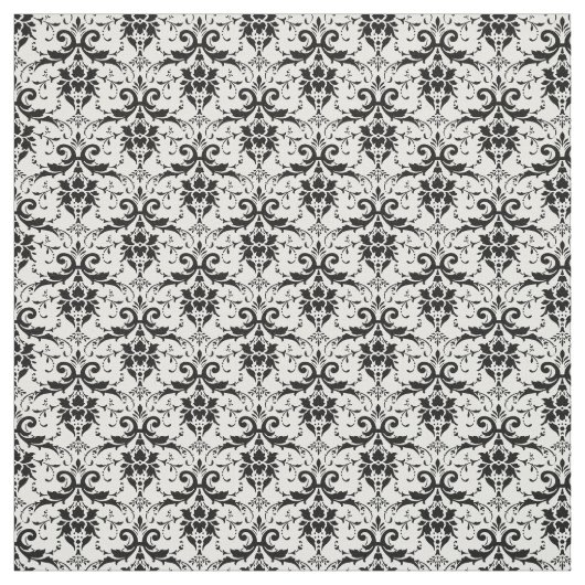Maßgeschneiderte Fabric-Black & White Damask Stoff (Muster)