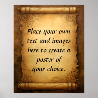 Maßgeschneiderte Fantasy Scroll Poster