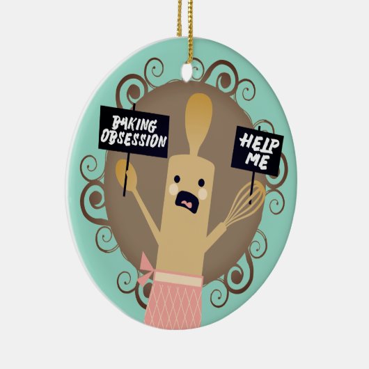 Maßgeschneiderte Farbbackobsession Weihnachtsschmu Keramikornament (Rechts)