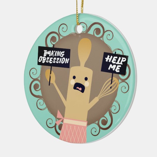 Maßgeschneiderte Farbbackobsession Weihnachtsschmu Keramikornament (Links)