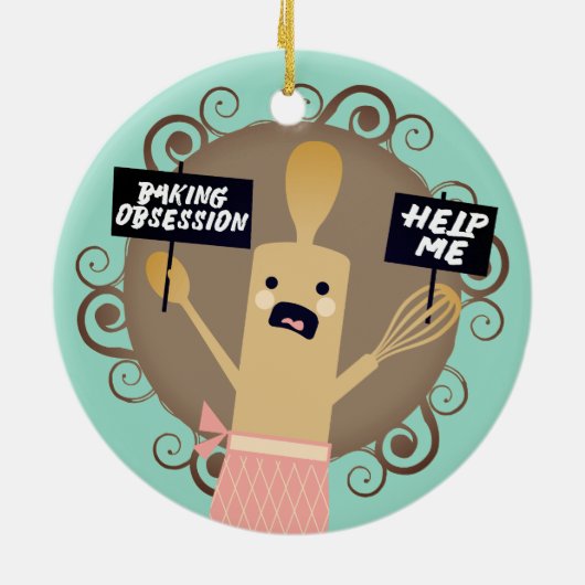 Maßgeschneiderte Farbbackobsession Weihnachtsschmu Keramikornament (Hinten)