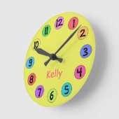 Maßgeschneiderte Farben für Kinder Big Number Cloc Runde Wanduhr (Winkel)