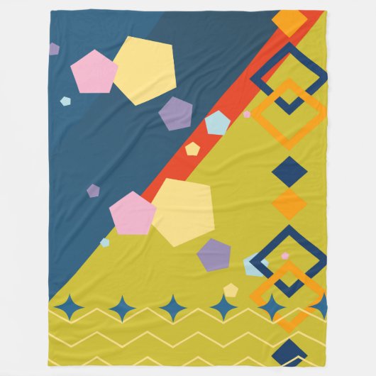 Maßgeschneiderte Farbgeometrie Fleecedecke (Vorderseite)