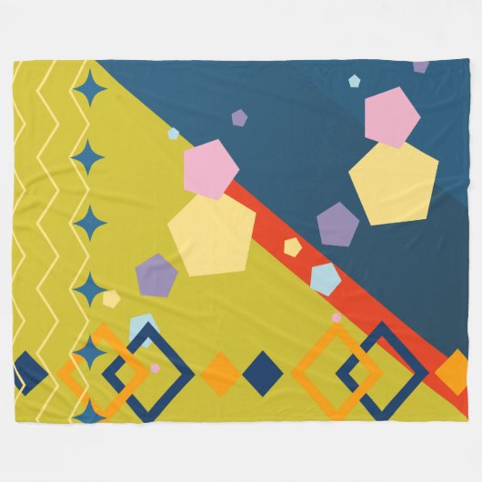 Maßgeschneiderte Farbgeometrie Fleecedecke (Vorderseite (Horizontal))