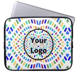 Maßgeschneiderte, farbige Rechtecke auf weiß Laptopschutzhülle