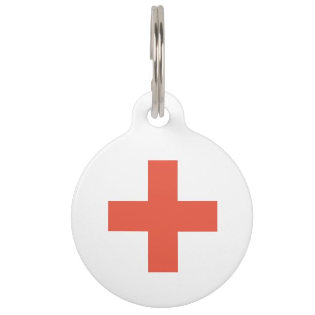 Maßgeschneiderte Farbkreuze mit großem Begleiter-T Haustiermarke (Vorderseite)