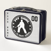 Maßgeschneiderte Feldhockey Goalie Lunch Box, Blac Metall Lunch Box (Vorderseite)