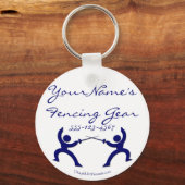 Maßgeschneiderte Fencing-Geber-Tasche-Tag - blau Schlüsselanhänger (Vorderseite)