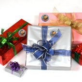 Maßgeschneiderte Ferienkandale im Schneeflocken Runder Aufkleber