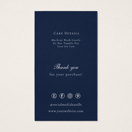 Maßgeschneiderte Firmenlogos Bekleidungspreis Navy (Rückseite)