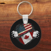 Maßgeschneiderte Flag-Ripping von zwei Händen Schlüsselanhänger (Rückseite)