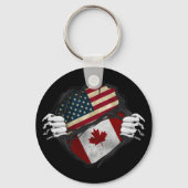 Maßgeschneiderte Flag-Ripping von zwei Händen Schlüsselanhänger (Rückseite)