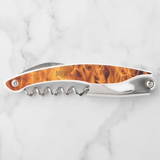 Maßgeschneiderte Flammenschraube Kellnermesser (Rückseite)