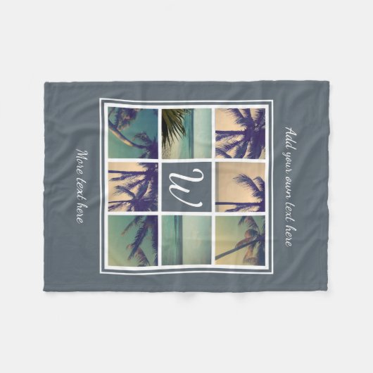 Maßgeschneiderte Flechtdecke aus Foto mit Monogram Fleecedecke (Vorderseite (Horizontal))