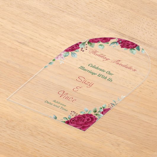 Maßgeschneiderte, floral Clear Akryllische Einladu Acryleinladungen (Ablage )