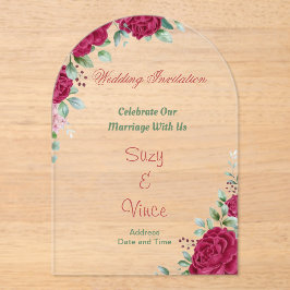 Maßgeschneiderte, floral Clear Akryllische Einladu Acryleinladungen