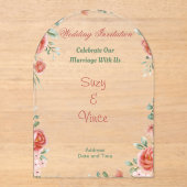 Maßgeschneiderte, floral Clear Akryllische Einladu Acryleinladungen (Vorderseite)