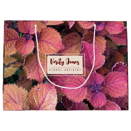 Maßgeschneiderte florale Geschenktasche Große Geschenktüte (Rückseite)