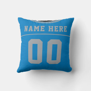 Maßgeschneiderte Football Blue Jersey Number Jerse Kissen