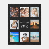 Maßgeschneiderte Foto Collage Bester Papa jemals s Fleecedecke (Vorderseite)