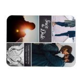 Maßgeschneiderte Foto-Collage Wedding Speichern Si Magnet (Horizontal)