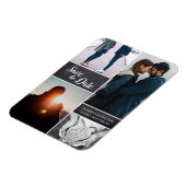 Maßgeschneiderte Foto-Collage Wedding Speichern Si Magnet (Linke Seite)