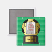 Maßgeschneiderte Foto Goldene Fußballmagnete Magnet (Vorderseite/Rückseite)