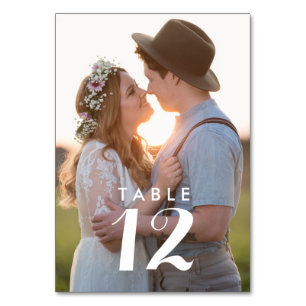 Maßgeschneiderte Foto Hochzeitskarten Tischnummer