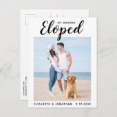 Maßgeschneiderte Foto Hund Hochzeit Elopement Wir Ankündigungspostkarte (Vorne/Hinten)