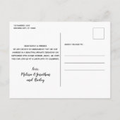 Maßgeschneiderte Foto Hund Hochzeit Elopement Wir Ankündigungspostkarte (Rückseite)