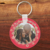 Maßgeschneiderte Foto Personalisierte Blume Gerahm Schlüsselanhänger (Vorderseite)