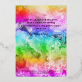 Maßgeschneiderte Foto- und Aquarellschwulenhochzei Folieneinladung (Rückseite)