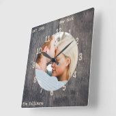 Maßgeschneiderte Foto- und Textholzhalterung Quadratische Wanduhr (Winkel)