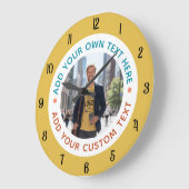Maßgeschneiderte Foto- und Textrahmen-Uhr - Person Große Wanduhr (Winkel)