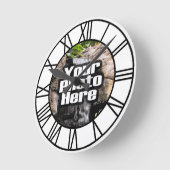 Maßgeschneiderte Foto Vollfarbuhr römische Zahlen Runde Wanduhr (Winkel)