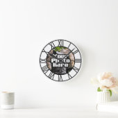 Maßgeschneiderte Foto Vollfarbuhr römische Zahlen Runde Wanduhr (Zuhause)
