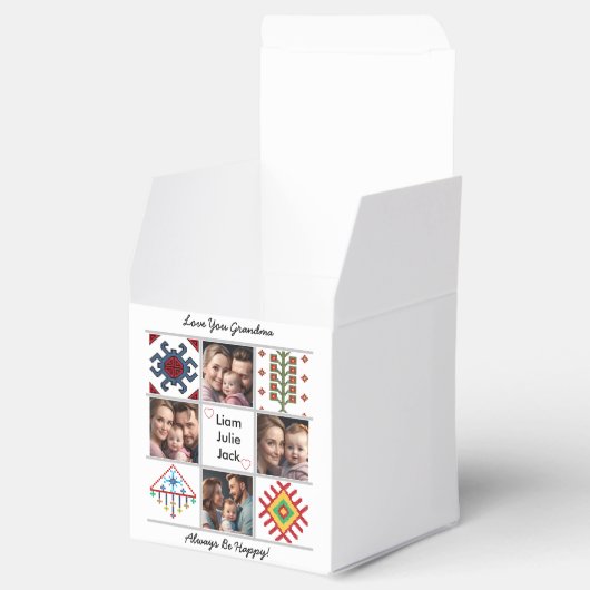 Maßgeschneiderte FotoCollage Geschenkschachtel (Geöffnet)