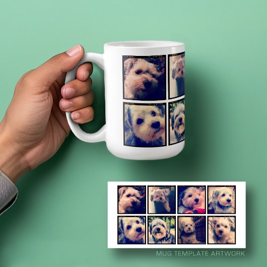 Maßgeschneiderte FotoCollage mit 8 quadratischen F Kaffeetasse