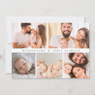 Maßgeschneiderte FotoCollage Moderne Geburts-Einfü Einladung