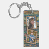 Maßgeschneiderte Fotografien auf rustikalen Holzpl Schlüsselanhänger (Vorderseite links)