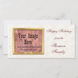 Maßgeschneiderte Fotokarten für Gold Frame Feiertagskarte