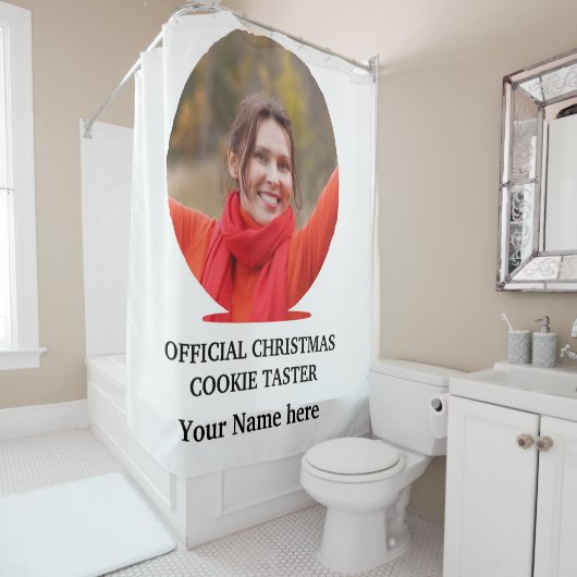 Maßgeschneiderte Fotovorlage für Weihnachtskekse Duschvorhang (Beispiel)